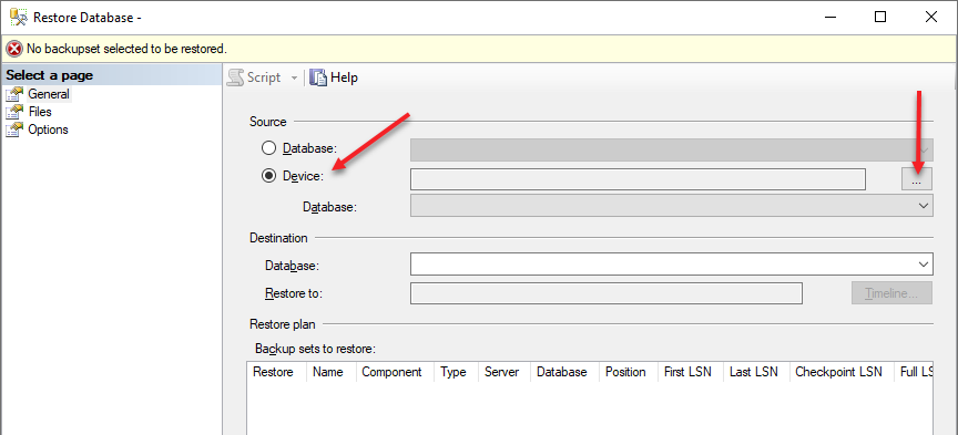 Restore SQL 2